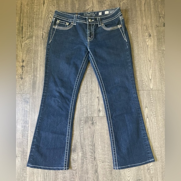 Miss Me Dark Blue Easy Boot Jeans, Size 29 - Picture 2 of 7